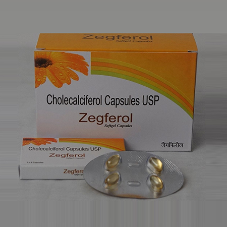 Product Name: Zegferol, Compositions of Zegferol are Cholecalciferol Capsules USP - Zegchem