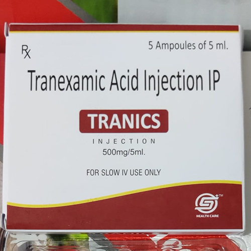 Product Name: TRANICS, Compositions of TRANICS are Tranexamic Acid Injection IP - C.S Healthcare