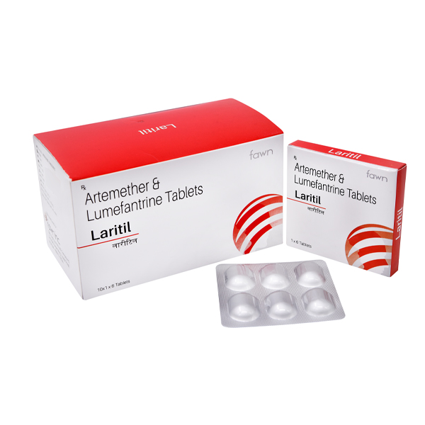 Product Name: LARITIL, Compositions of Artemetder 80 mg + Lumefantrine 480 mg. are Artemetder 80 mg + Lumefantrine 480 mg. - Fawn Incorporation