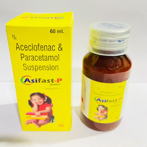 Product Name: Asifast P, Compositions of Asifast P are Aceclofenac and Paracetamol Suspension - Disan Pharma