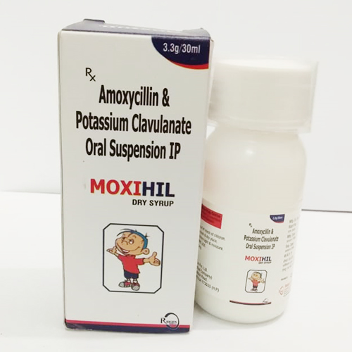 Product Name: Moxihil, Compositions of Moxihil are Amoxycillin & Potassium Clavulanate Oral Suspension Ip - JV Healthcare