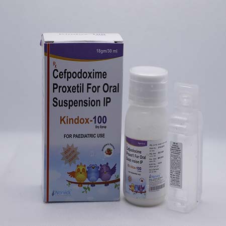 Product Name:  Kindox 100, Compositions of  Kindox 100 are Cefpodoxime Proxetil For Oral Suspension IP - Norvick Lifesciences