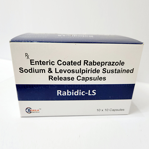 Product Name: Rabidic LS, Compositions of Rabidic LS are Enteric Coated Rabeprazole Sodium & Levosulpiride Sustained Release Capsules - Bkyula Biotech