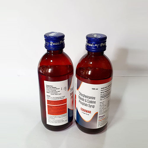 Product Name: Codiwar, Compositions of Codiwar are Chlorpheniramine Maleate  & Codeine Phosphate Syrup - Pride Pharma