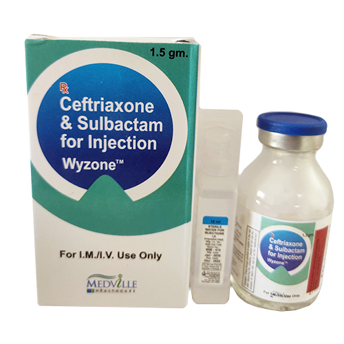 Product Name: Wyzone, Compositions of Wyzone are Ceftriaxone & Sulbactam for Injection  - Medville Healthcare