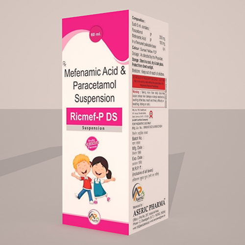 Product Name: RICMEF DS , Compositions of RICMEF DS  are Mefenamic Acid & Paracetamol Suspension - Aseric Pharma