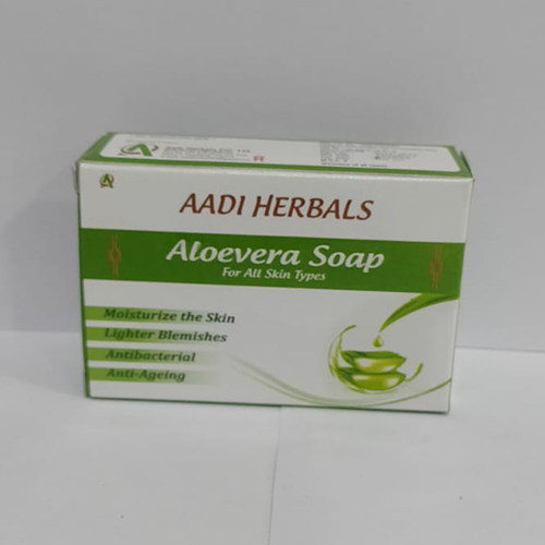 Product Name: Aloevera Soap, Compositions of Aloevera Soap are Moisturize the skin,Lighter Blemishes,Antibacterial,Anti-Ageing - Aadi Herbals Pvt. Ltd