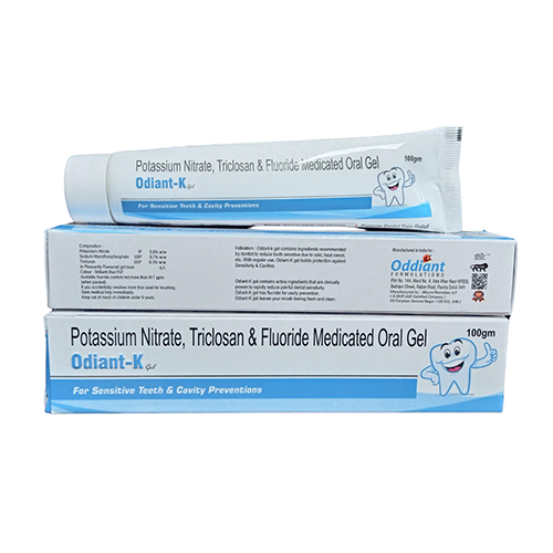 Product Name: Odiant K, Compositions of Odiant K are Potassium Nitrate, Triclosan & Fluoride Medicated Oral Gel - Oddiant Formulations