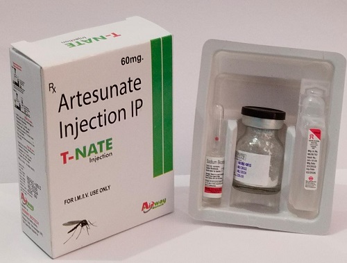 Product Name: T Nate, Compositions of T Nate are Artesunate Injection IP - Aidway Biotech