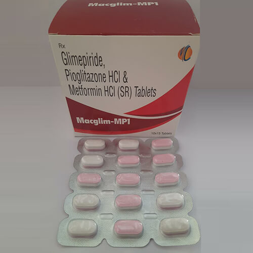 Product Name: Macglim MP1, Compositions of Macglim MP1 are Glimepiride,Pioglitazone HCL & Metfortin Hydrochloride (SR) Tablets - Macro Labs Pvt Ltd