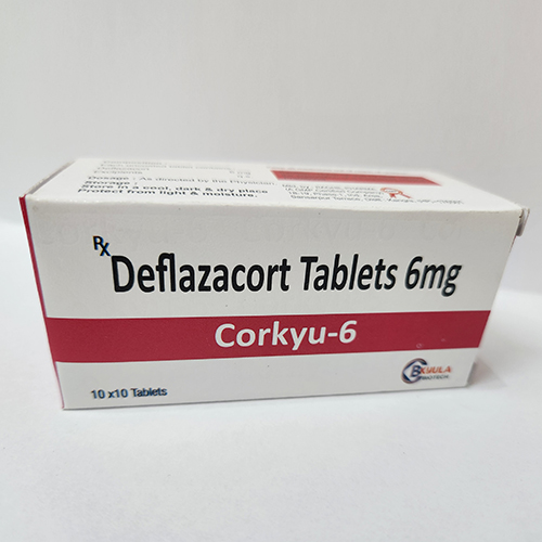 Product Name: Corkyu 6, Compositions of Corkyu 6 are Deflazacort Tablets 6mg - Bkyula Biotech