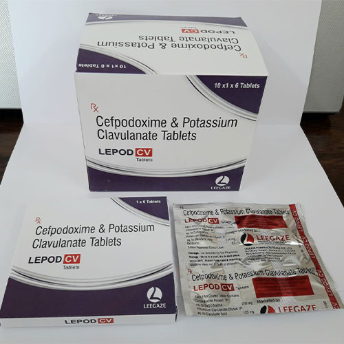 Product Name: Lepod CV, Compositions of Lepod CV are Cefpodoxime & Potassium Clavulanate - Leegaze Pharmaceuticals Private Limited
