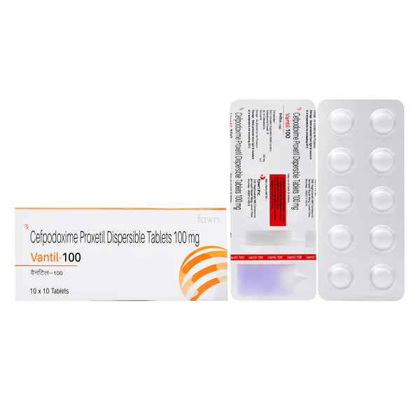 Product Name: VANTIL 100, Compositions of Cefpodoxime Proxetil Dispersible 100 mg  are Cefpodoxime Proxetil Dispersible 100 mg  - Fawn Incorporation