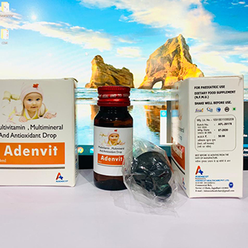 Product Name: Adenvit, Compositions of Adenvit are Multivitamins, Multiminerals & Antioxidants Drop - Adenscot Healthcare Pvt. Ltd.