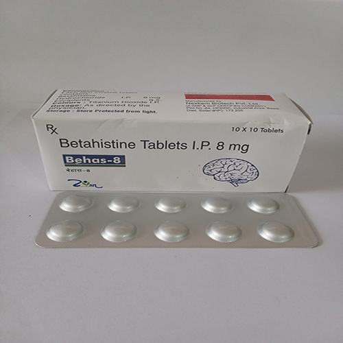Product Name: Behas 8, Compositions of Behas 8 are Betahistine Tablets I.P. 8 mg  - Arlig Pharma