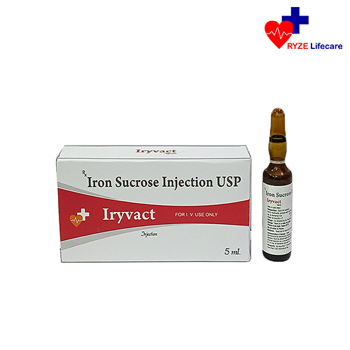 Product Name: Iryvact, Compositions of Iryvact are Iron Sucrose Injection USP  - Ryze Lifecare