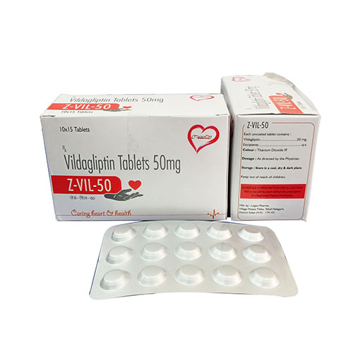 Product Name: Z Vil 50, Compositions of Z Vil 50 are Vildagliptin Tablets 50 mg - Arlak Biotech