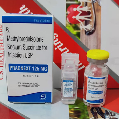 Product Name: PRADNEXT 125 MG, Compositions of PRADNEXT 125 MG are Methylprednisolone Sodium Succinate For Injection USP - C.S Healthcare