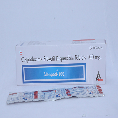 Product Name: ALENPOD 100, Compositions of ALENPOD 100 are Cefpodoxime Proxetil Dispersable Tablets 100mg - Alencure Biotech Pvt Ltd