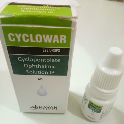 Product Name: Cyclowar, Compositions of Cyclowar are Cyclopentolate Ophthalmic Solution IP - Arlak Biotech