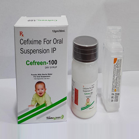 Product Name: Cefreen 100, Compositions of Cefreen 100 are Cefixime For Oral Suspension IP - Abigail Healthcare