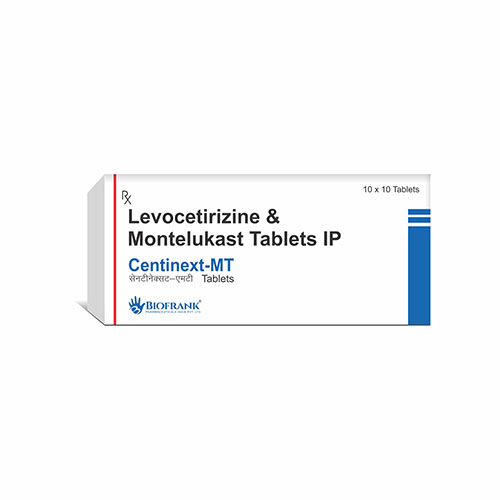 Product Name: Centinext MT, Compositions of Centinext MT are Levocetirizine & Montelukast Tablets IP - Biofrank Pharmaceuticals (India) Pvt. Ltd