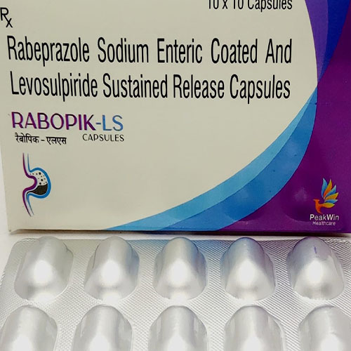 Product Name: Robopik LS, Compositions of Robopik LS are Rabeprazole Sodium (Enteric Coated) & Levosulpiride  (Sustained Release) Capsules - Peakwin Healthcare