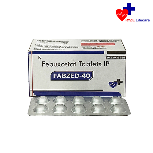 Product Name: FABZED 40, Compositions of FABZED 40 are Febuxostat Tablets IP - Ryze Lifecare