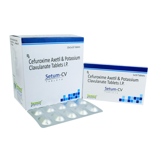 Product Name: Setum CV, Compositions of Setum CV are Cefuroxime Axetil & Potassium Clavulanate Tablets I.P. - Senen Biotech