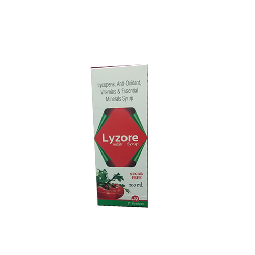 Product Name: Lyzore, Compositions of Lyzore are Lycopene,Antioxidant,Vitamin & Essential Mineral Syrup - JV Healthcare