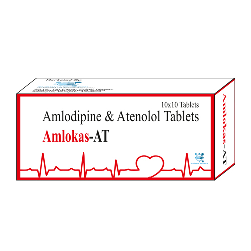 Product Name: Amlokas AT, Compositions of Amlokas AT are Amlodipine & Atenolol - Sushma Biotech