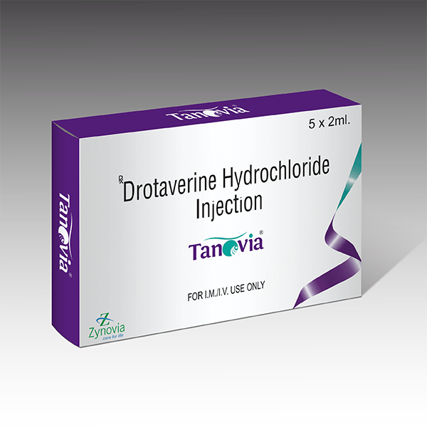 Product Name: Tanovia, Compositions of Tanovia are Drotaverine Hydrochloride Injection  - Zynovia Lifecare