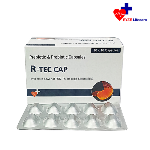 Product Name: R Tec Cap, Compositions of R Tec Cap are Prebiotic & Probiotic capsules  - Ryze Lifecare