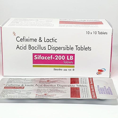 Product Name: Sifacef 200 LB, Compositions of Sifacef 200 LB are Cefixime & Lactic Acid Bacillus Tablets - Pride Pharma