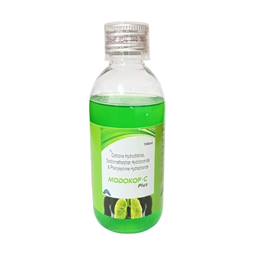 Product Name: MODOKOF C Plus, Compositions of MODOKOF C Plus are Cetirizine Hydrochlorde Donstophanan Hyastron - Medlo Biotech