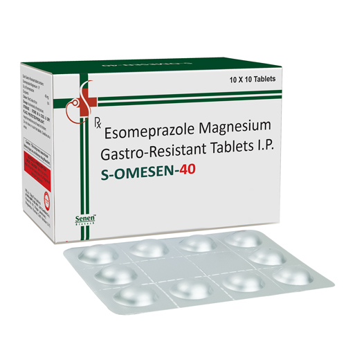 Product Name: S Omesen40, Compositions of S Omesen40 are Esomeprazole Magnesium Gastro-Resistant Tablets I.P. - Senen Biotech