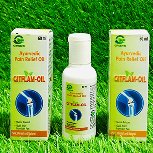 Product Name: Gitflam Oil, Compositions of Gitflam Oil are  - Gvans Biotech Pvt. Ltd