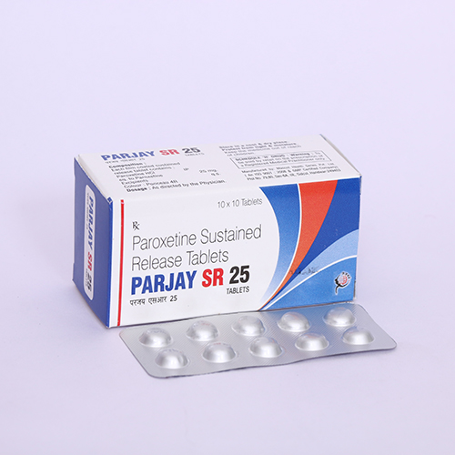 Product Name: PARJAY SR 25, Compositions of PARJAY SR 25 are Paroxetine Sustained Release Tablets - Biomax Biotechnics Pvt. Ltd