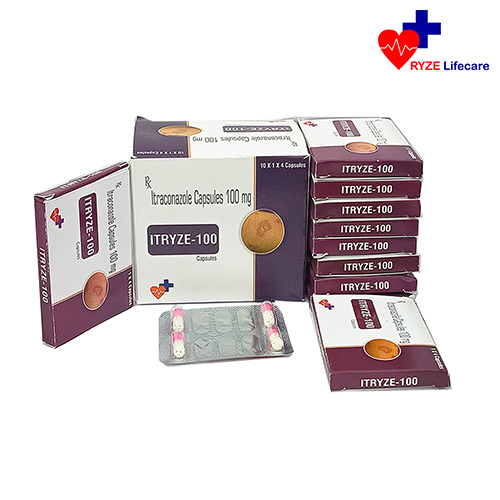 Product Name: ITRYZE 100, Compositions of ITRYZE 100 are Itraconazole Capsules 100 mg - Ryze Lifecare