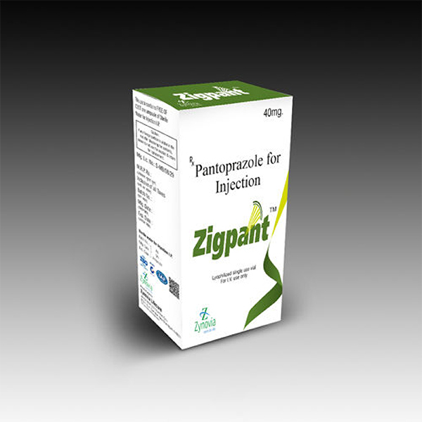 Product Name: Zigpant, Compositions of Zigpant are Pantoprazole for Injection - Zynovia Lifecare