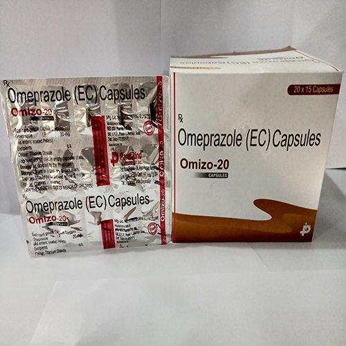 Product Name: Omizo 20, Compositions of Omizo 20 are Omeprazole (EC) Capsules - Paraskind Healthcare