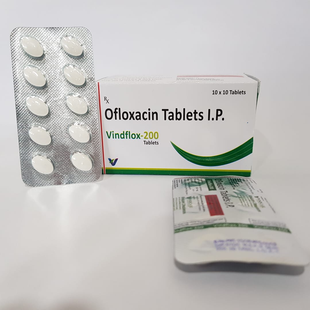 Product Name: Vindflox 200, Compositions of Vindflox 200 are Ofloxacin Tablets IP - Vindcare Lifesciences