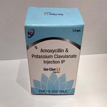 Product Name: Gee Clave 1.2, Compositions of Gee Clave 1.2 are Amoxycillin & Clavulanate Injection Ip - NG Healthcare Pvt Ltd