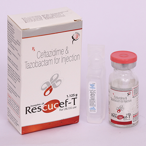 Product Name: RESCUCEF T, Compositions of RESCUCEF T are Ceftazidime & Tazobactam For Injection - Biomax Biotechnics Pvt. Ltd