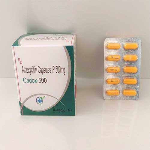 Product Name: Cadox 500, Compositions of Cadox 500 are Amoxicyllin Capsules IP 500 mg - Caddix Healthcare