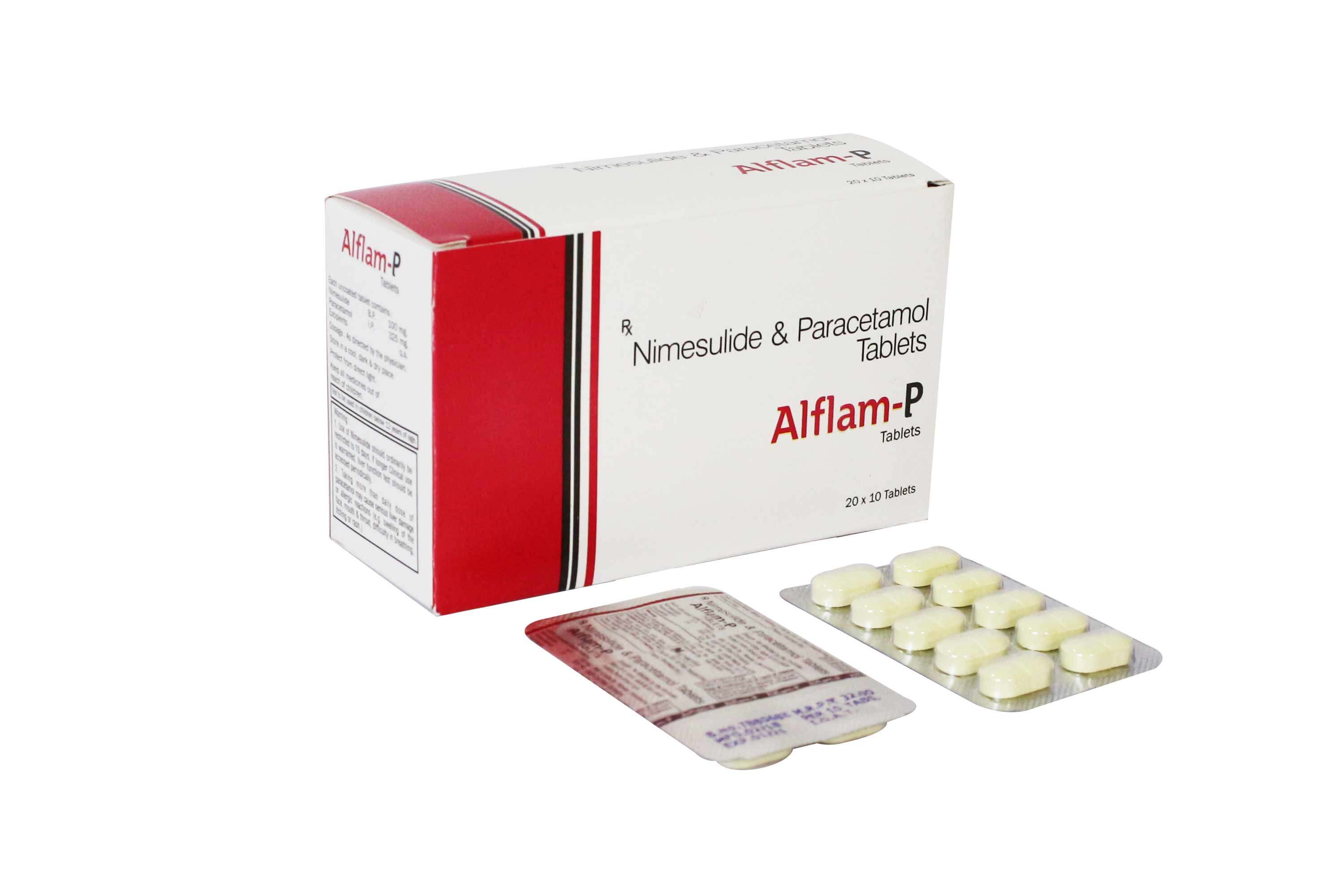 Product Name: Alfam P, Compositions of Alfam P are Nimesulide & Paracetamol Tablets - Numantis Healthcare