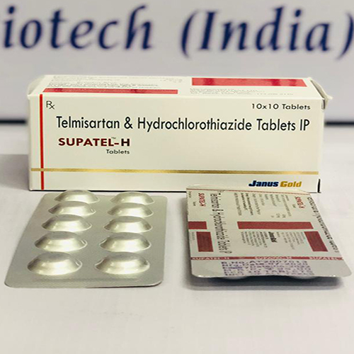 Product Name: Supatel H, Compositions of Supatel H are Telmisartan & Hydrochloride Tablets IP - Janus Biotech