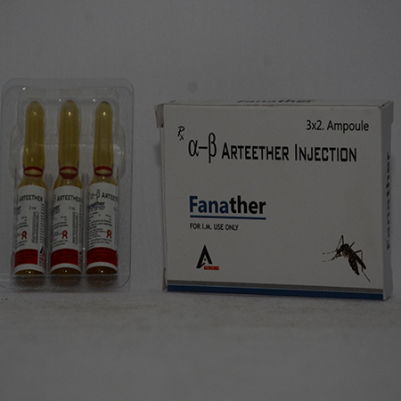 Product Name: FANATHER, Compositions of FANATHER are Alpha-Beta Arteether Injection - Alencure Biotech Pvt Ltd