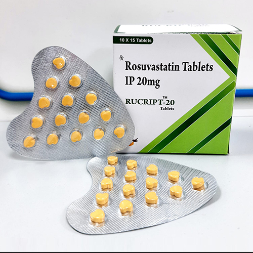 Product Name: Rucript 20, Compositions of Rucript 20 are Rosuvation Tablets IP 20 mg - Cardimind Pharmaceuticals