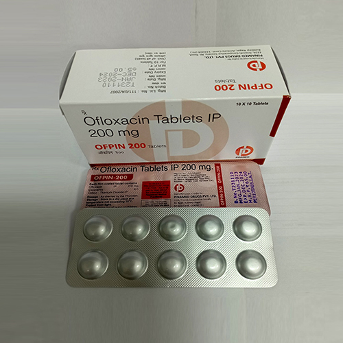 Product Name: Ofpin, Compositions of Ofpin are Ofloxacin Tablets IP - Pinamed Drugs Private Limited